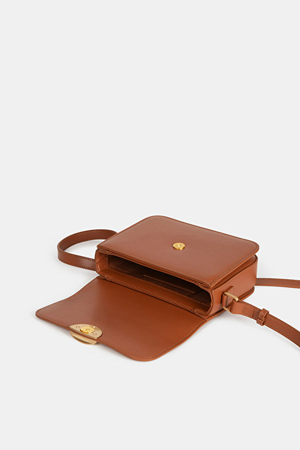 NELLY- Sac bandoulière en cuir camel - Duckstore_narbonne