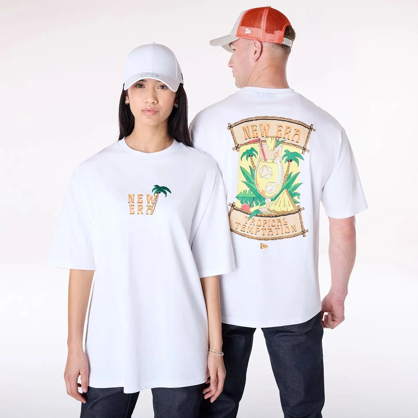 T-shirt Oversize New Era Drink Graphic Blanc - Duckstore_narbonne