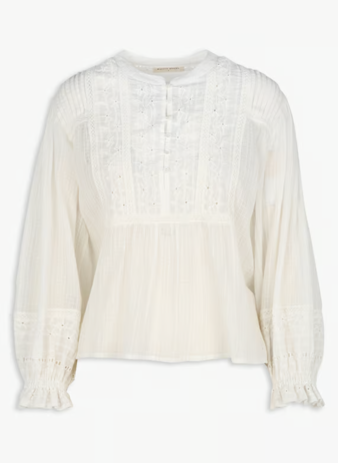 Blouse ample brodée en coton - Blanc – SABINE - Duckstore_narbonne