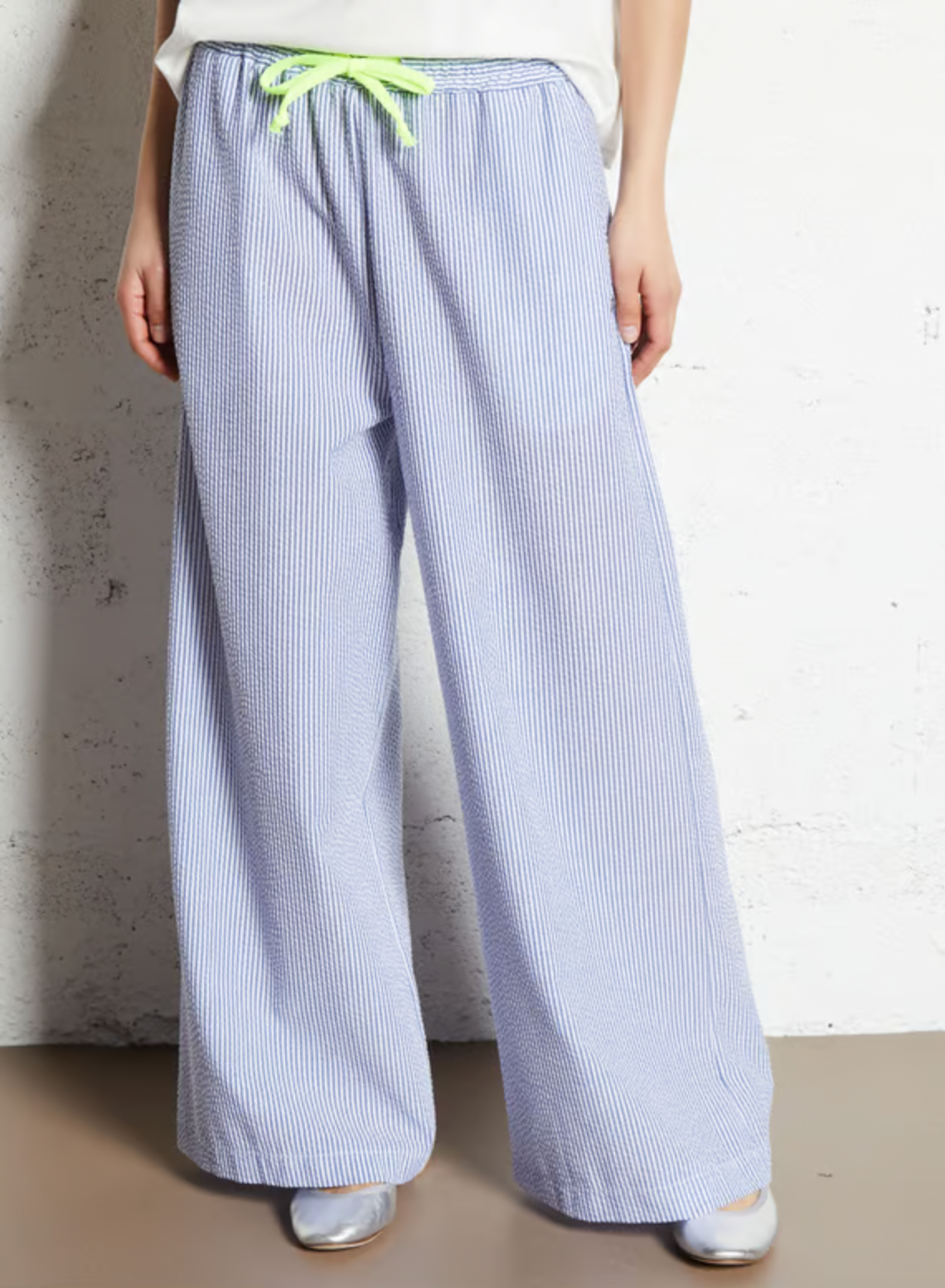 Pantalon large rayé - Duckstore_narbonne