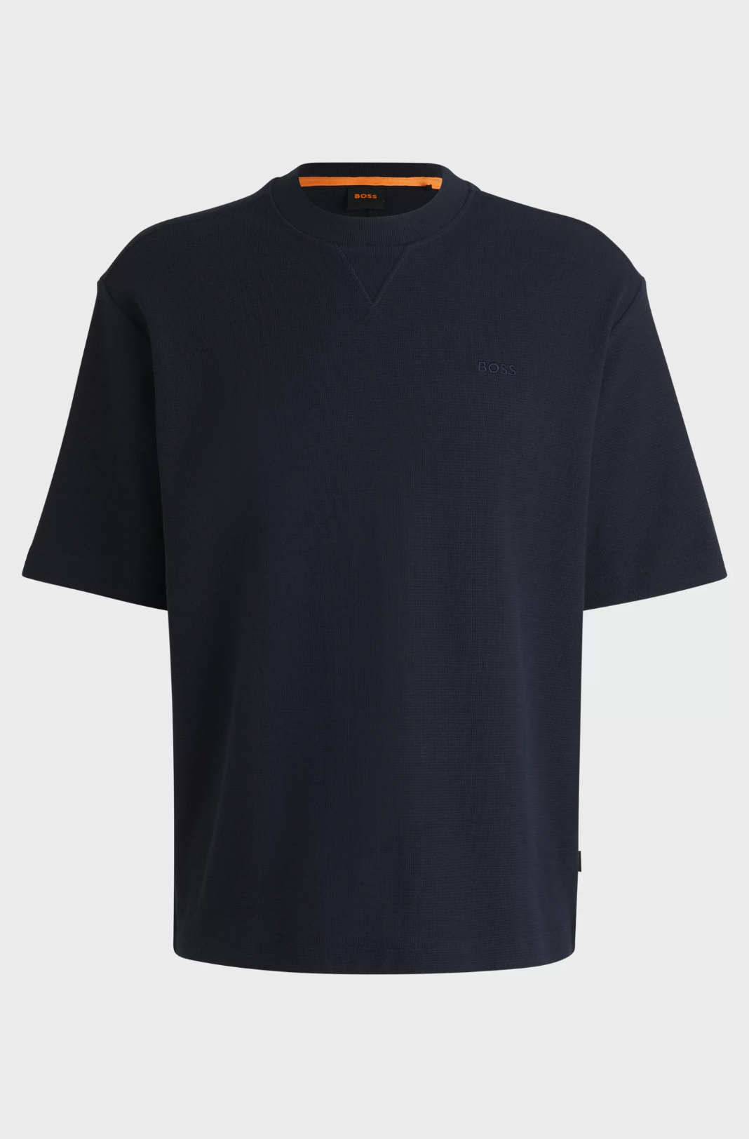 T-shirt en coton gaufré avec logo brodé - BOSS