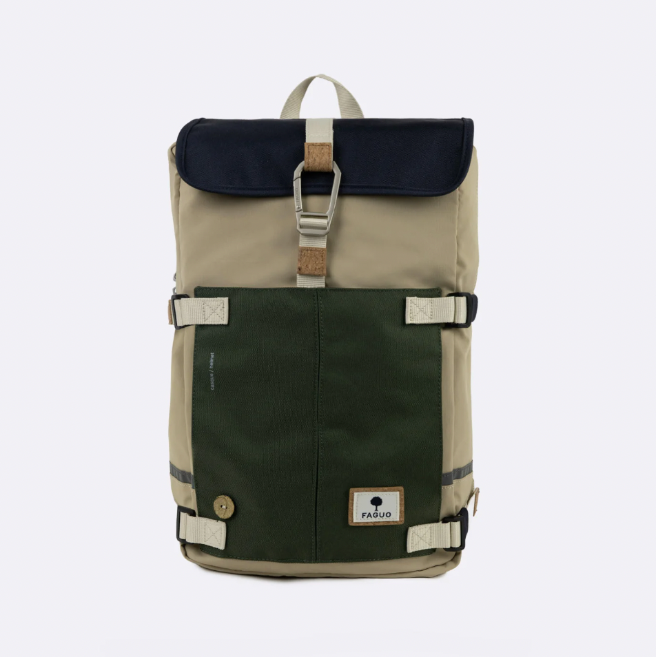 Sac a dos beige & navy & kaki