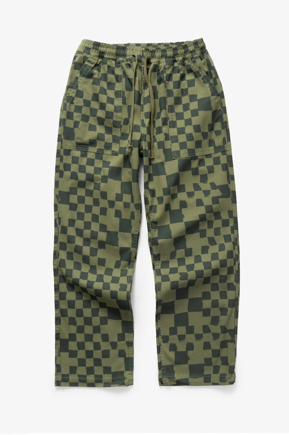 Pantalon imprimé - Carreaux olive