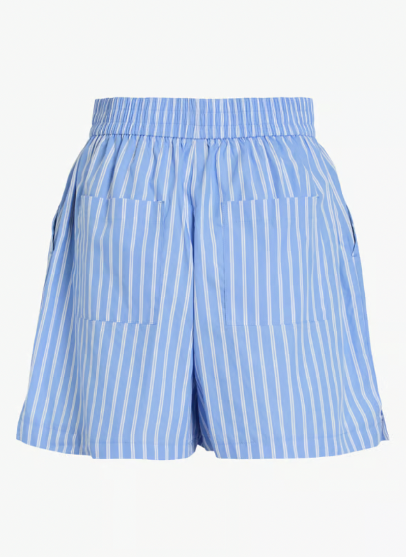 Short oversize en coton mélangé - Bleu