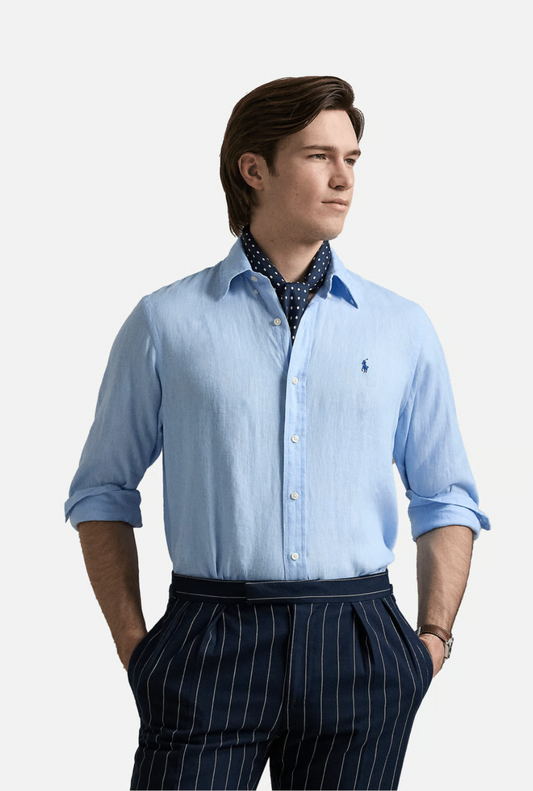 Chemise en lin - Bleu