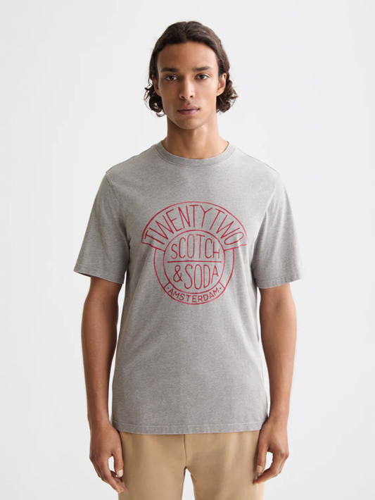 T-shirt en jean avec motif artistique