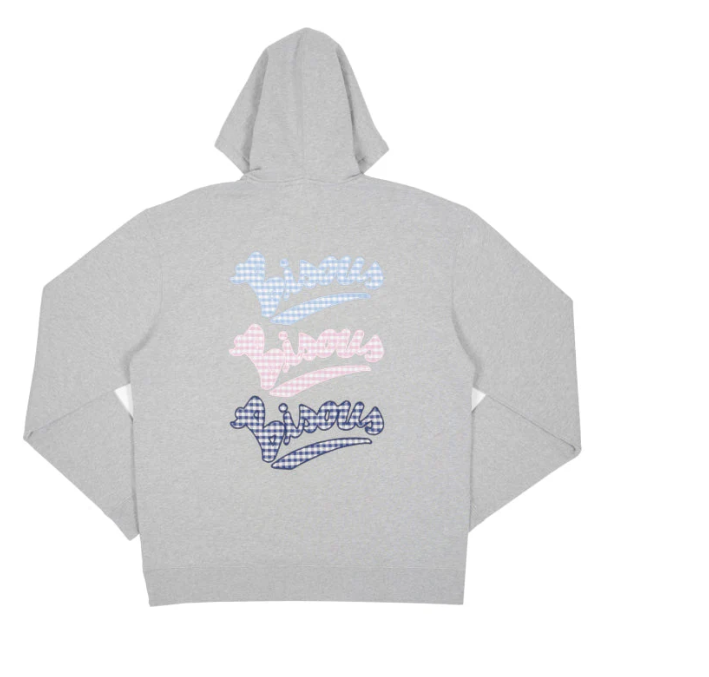 Hoodie Gianni Vichy Sport Grey - BISOUS SKATEBOARDS