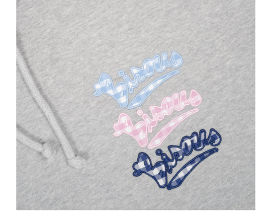 Hoodie Gianni Vichy Sport Grey - BISOUS SKATEBOARDS