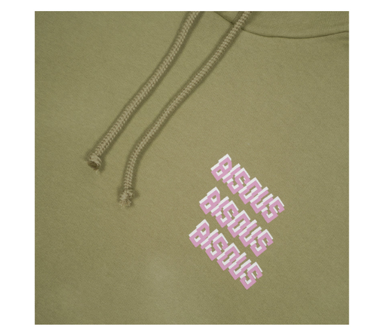 Hoodie X3 Army Green - BISOUS SKATEBOARDS