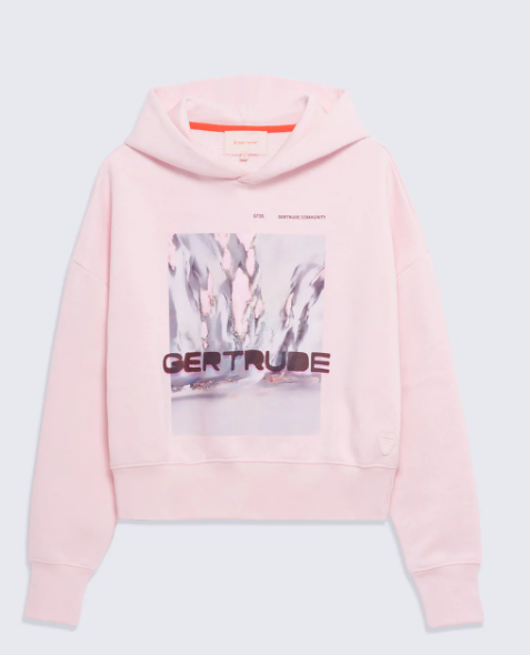 Sweatshirt court à capuche logo printé poitrine Caterina Water - GERTRUDE