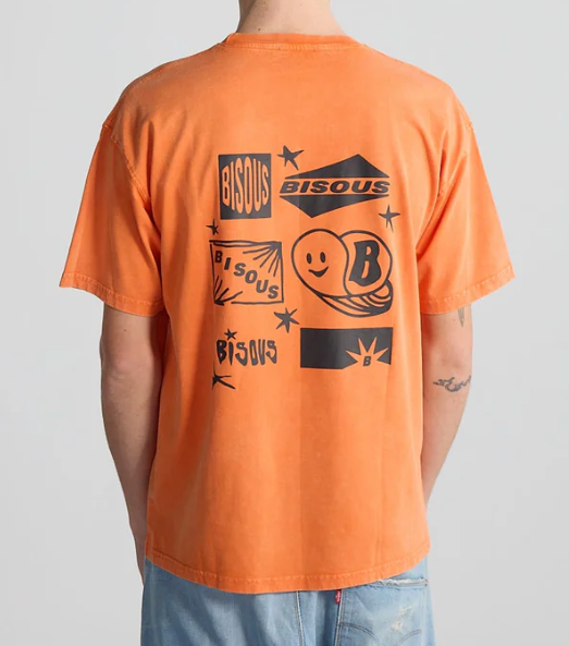 T-SHIRT FLYER WASHED - BISOUS SKATEBORDS