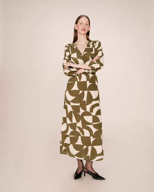 Robe longue GRACE & MILA - Olive
