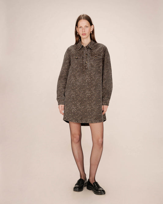 Robe courte GRACE & MILA - Léopard