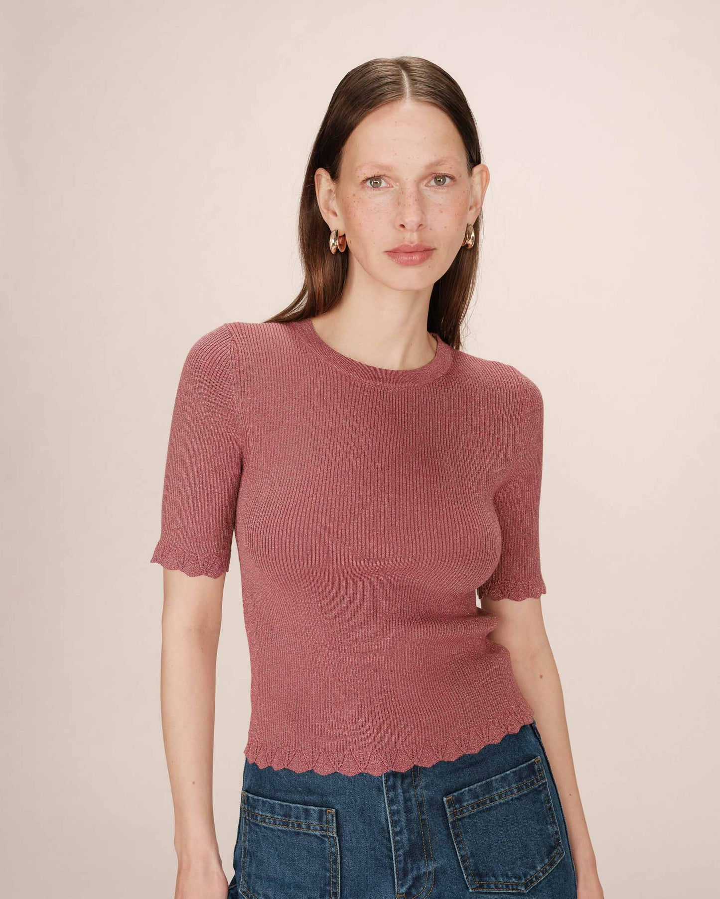 Pull manche courte GRACE & MILA - Terracotta