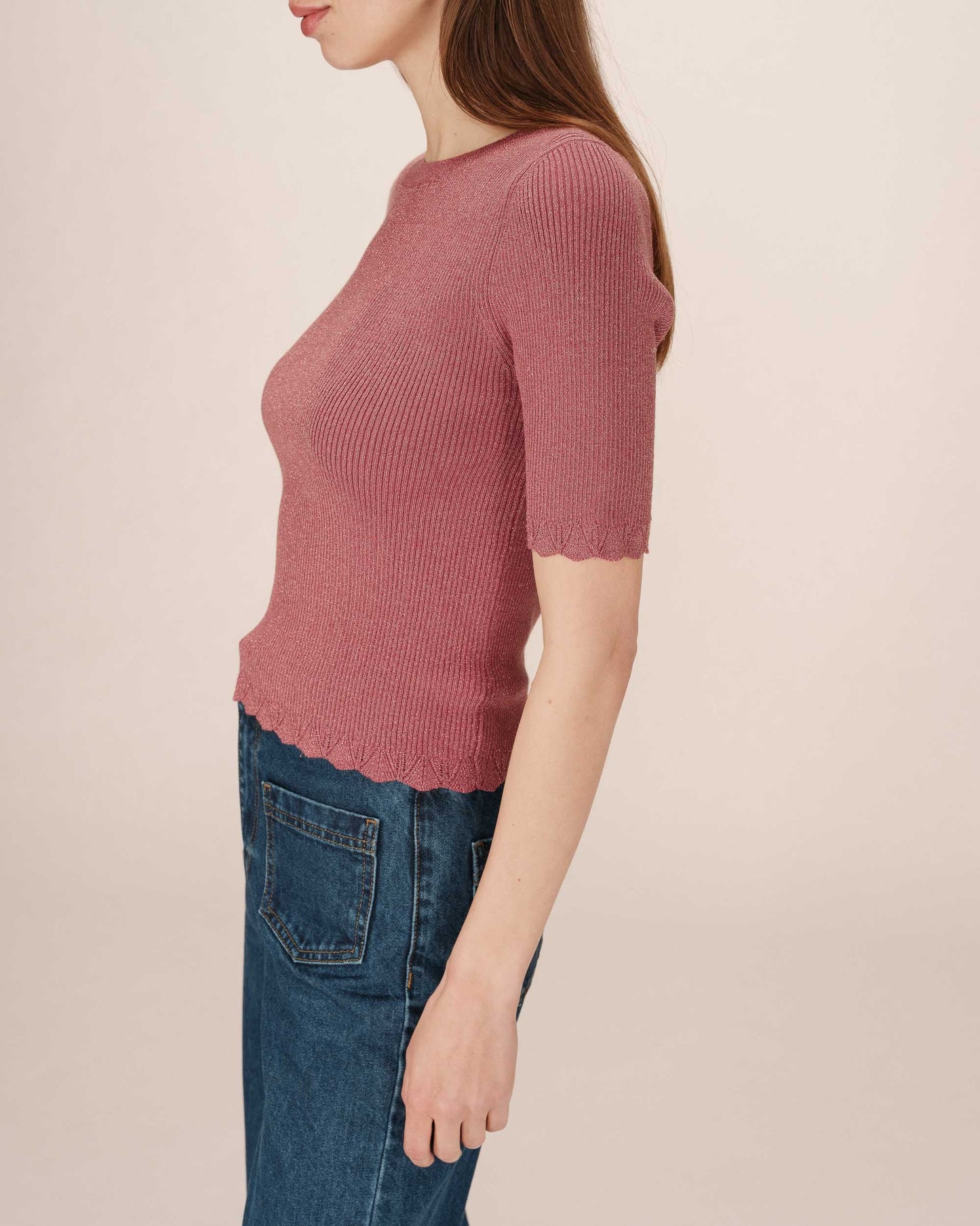 Pull manche courte GRACE & MILA - Terracotta