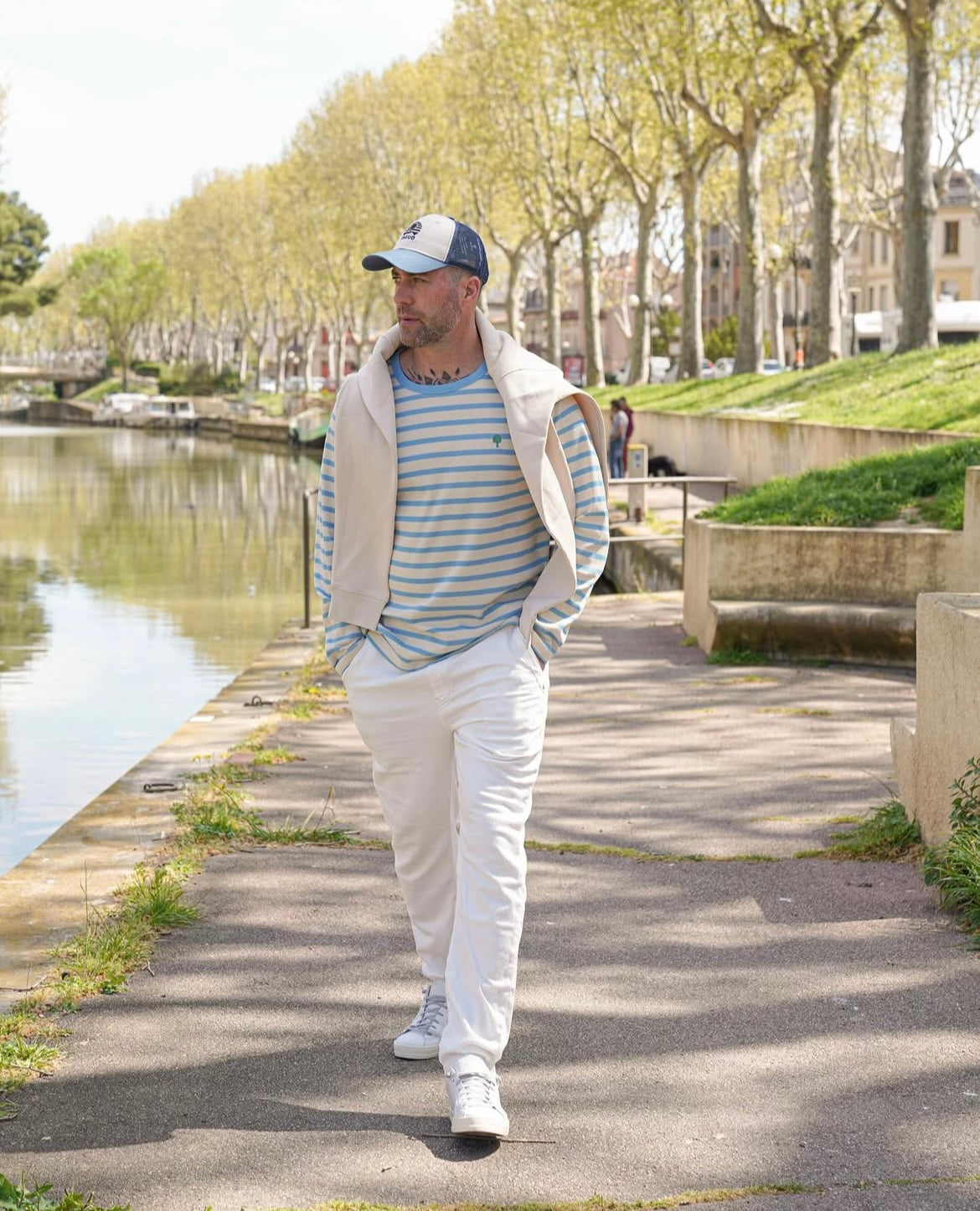 Marinière blanche & bleu ciel - Duckstore_narbonne