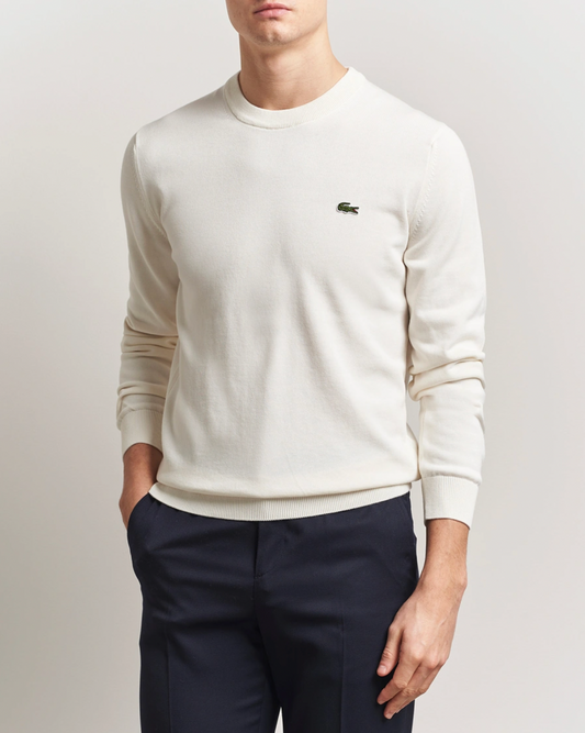 Pull Tricot Cotton Knitted Sweater Flour - LACOSTE