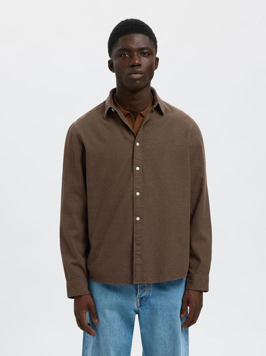 SLHREGNOAH BRUSHED TWIST SHIRT LS NOOS - SELECTED