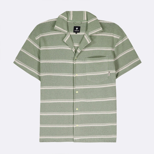 Chemise kaki & écrue maille à rayures - Duckstore_narbonne