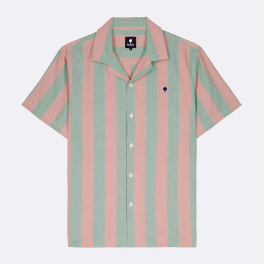 Chemise rose & vertes à rayures - Duckstore_narbonne