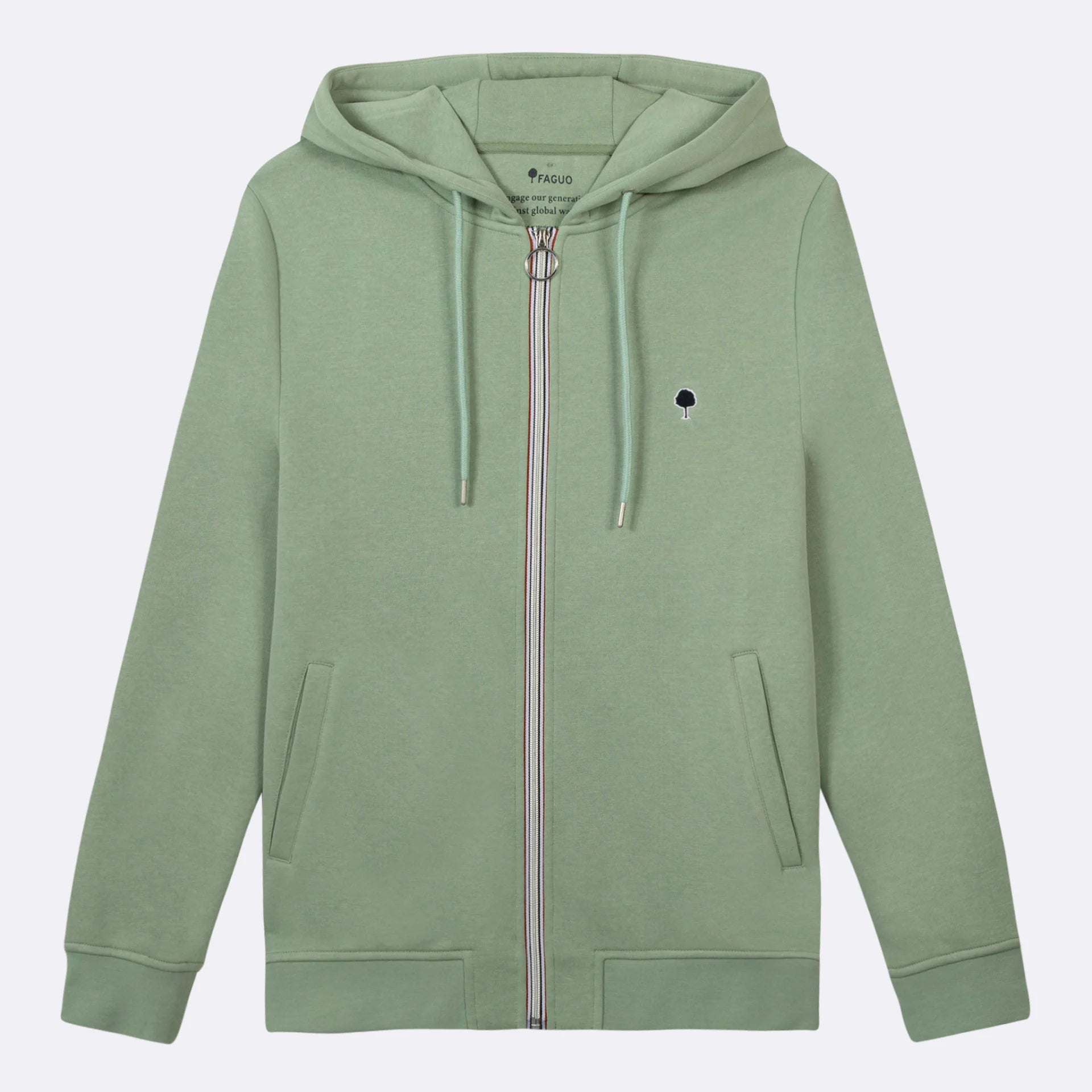 Sweat à capuche zippé vert clair - Duckstore_narbonne