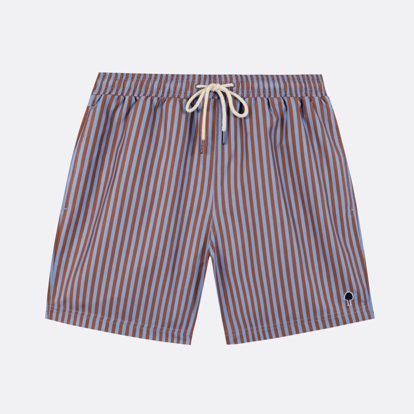 Maillot de bain bleu ciel & ocre rayures