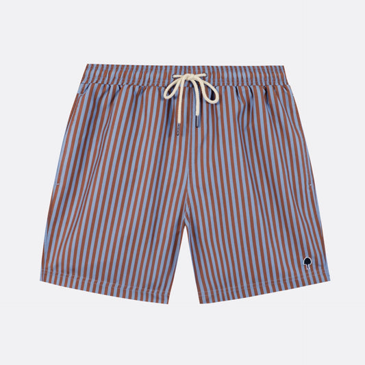 Maillot de bain bleu ciel & ocre rayures - Duckstore_narbonne