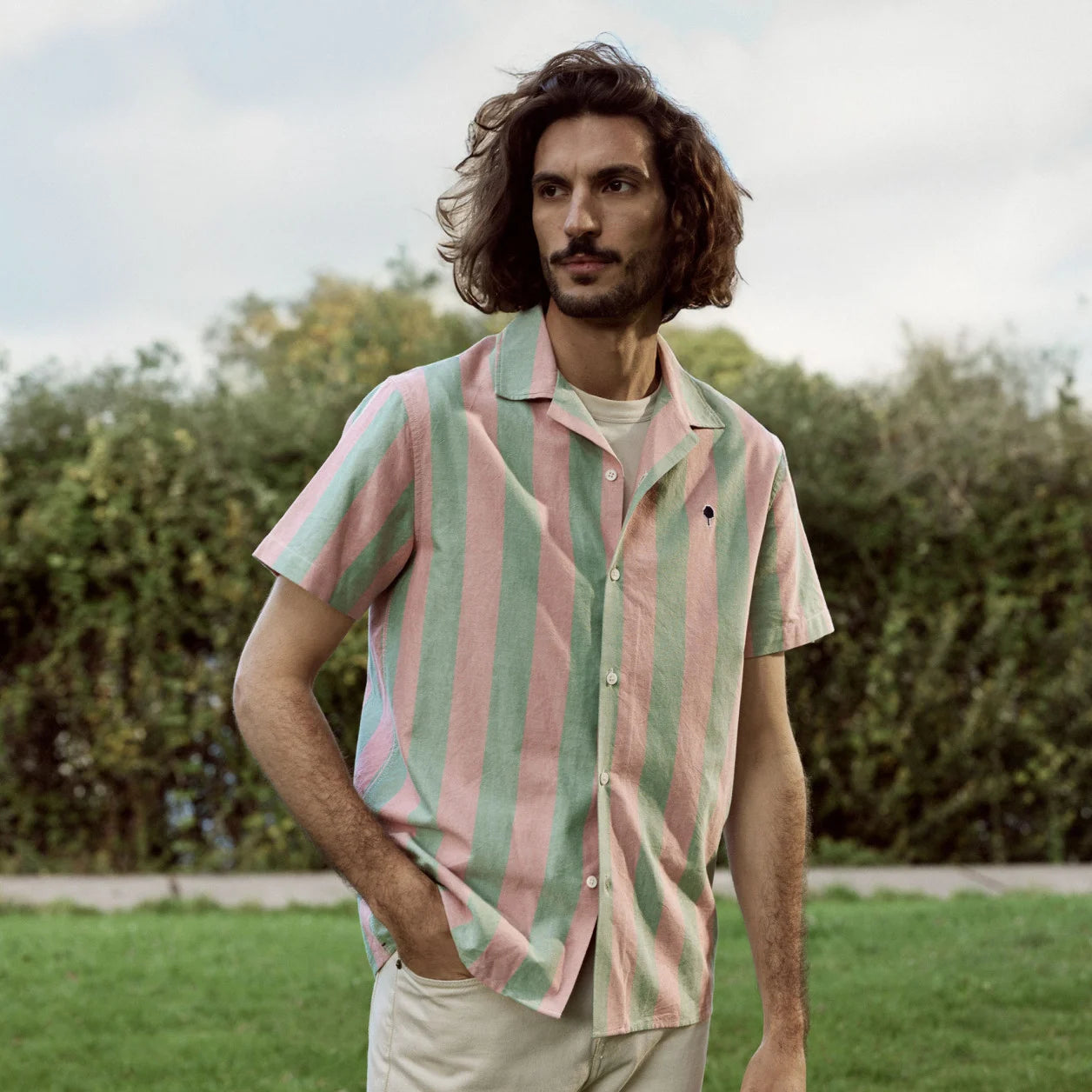 Chemise rose & vertes à rayures - Duckstore_narbonne