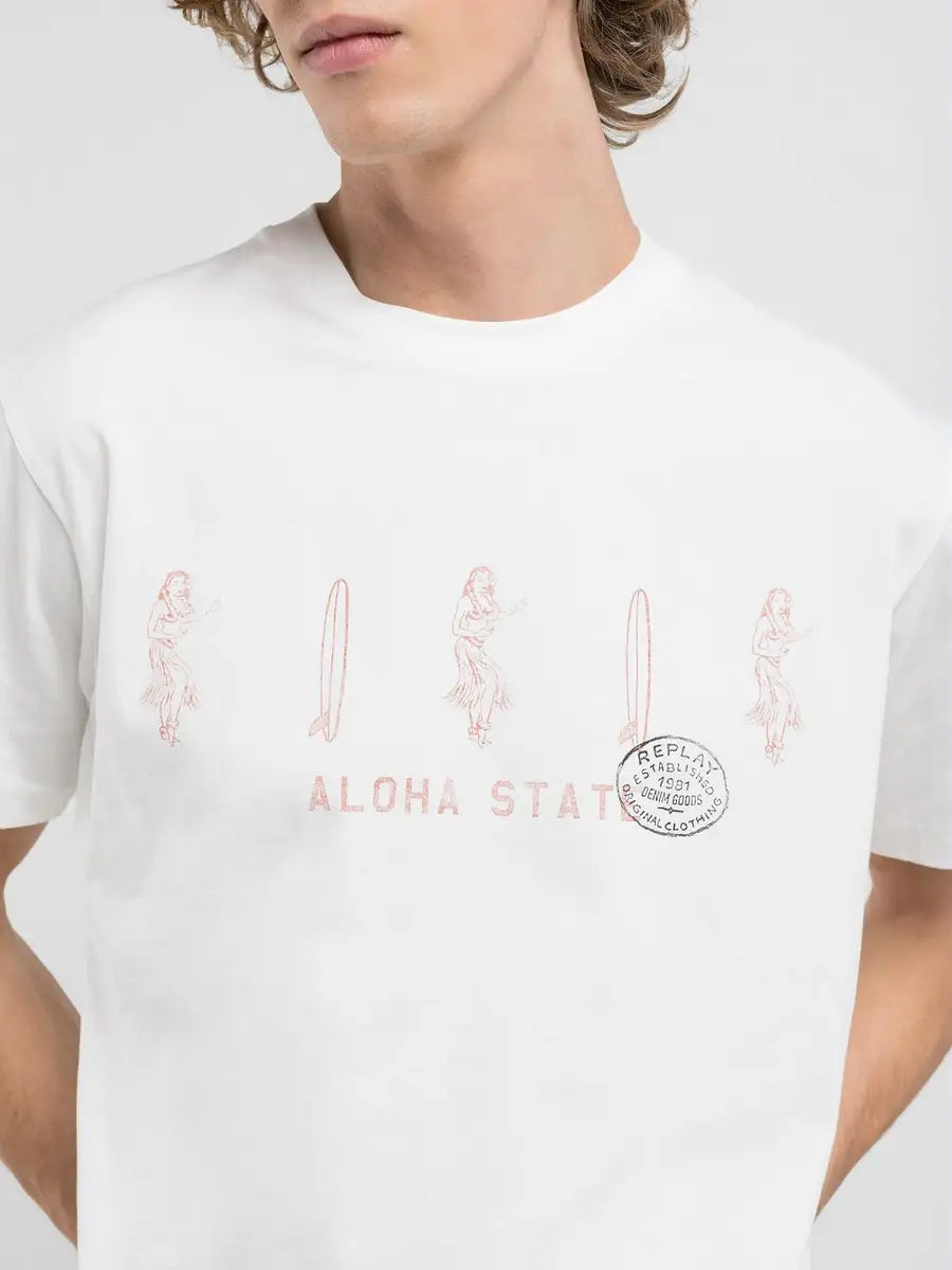 T-SHIRT À IMPRIMÉ ÉTAT D'ALOHA