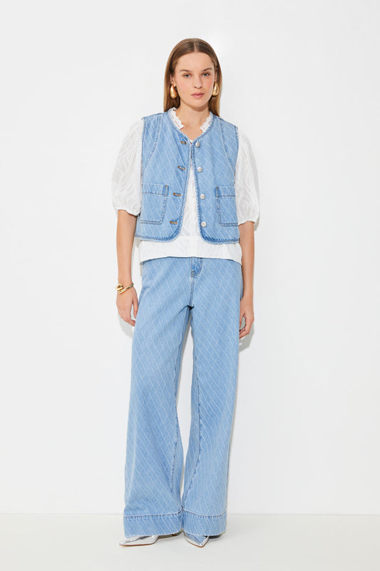 Veste courte en denim jacquard DAKOTA - Duckstore_narbonne