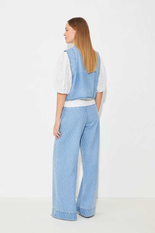 Veste courte en denim jacquard DAKOTA - Duckstore_narbonne