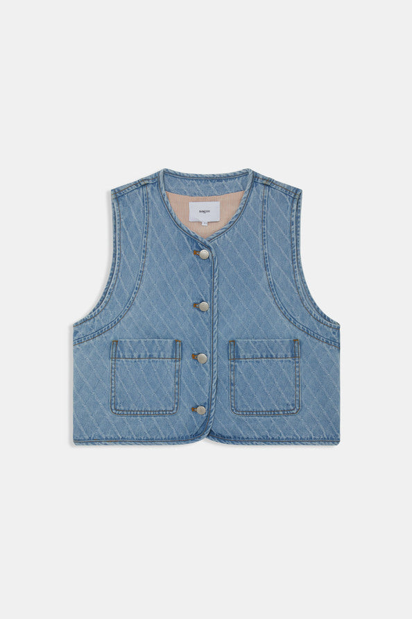 Veste courte en denim jacquard DAKOTA - Duckstore_narbonne
