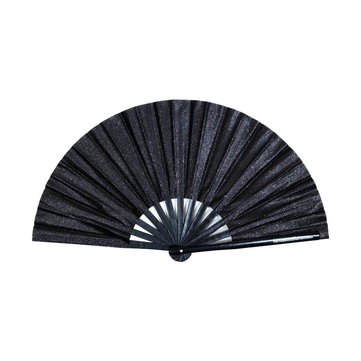 Éventail XL noir à paillettes méga - Duckstore_narbonne