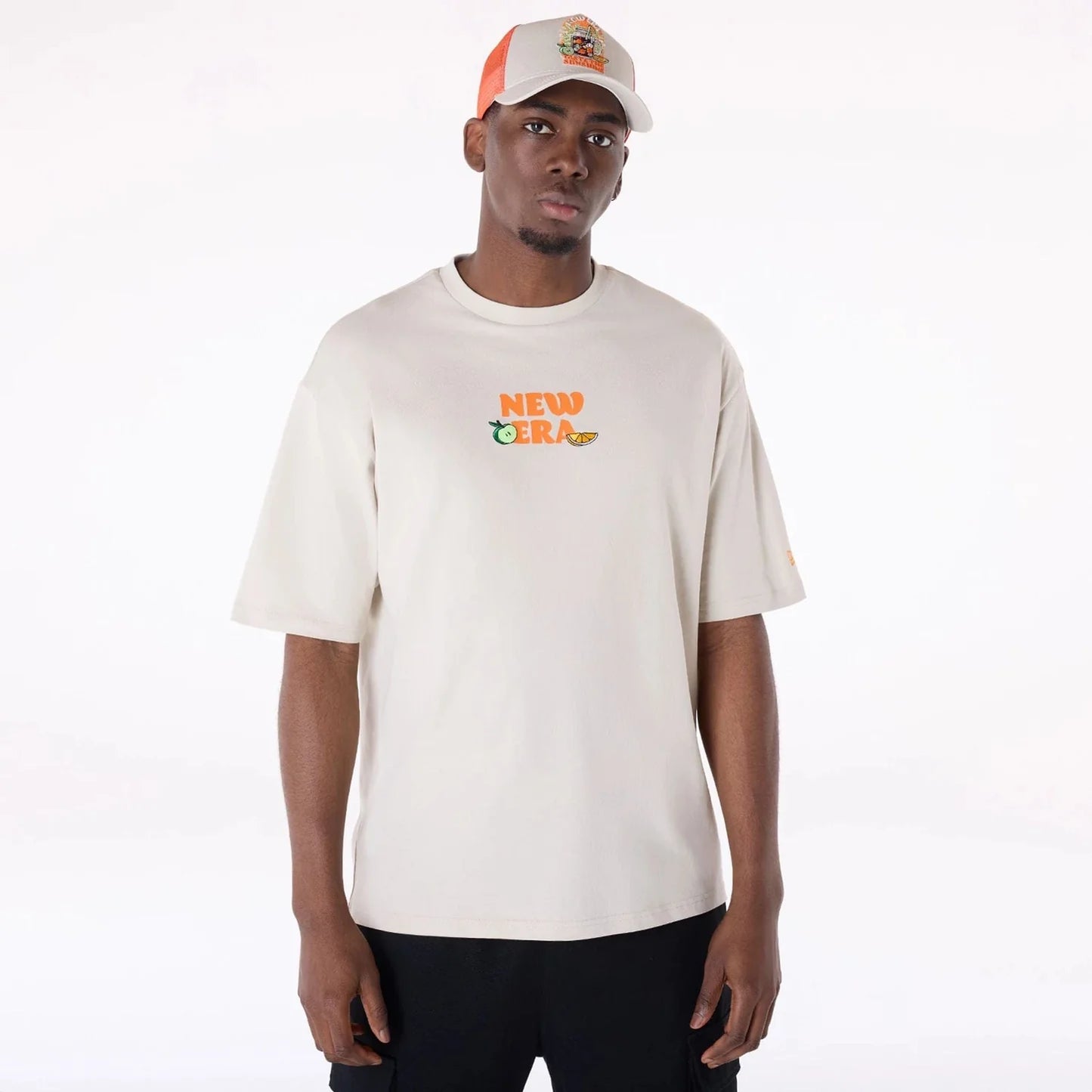 T-shirt Oversize New Era Drink Graphic Crème - Duckstore_narbonne