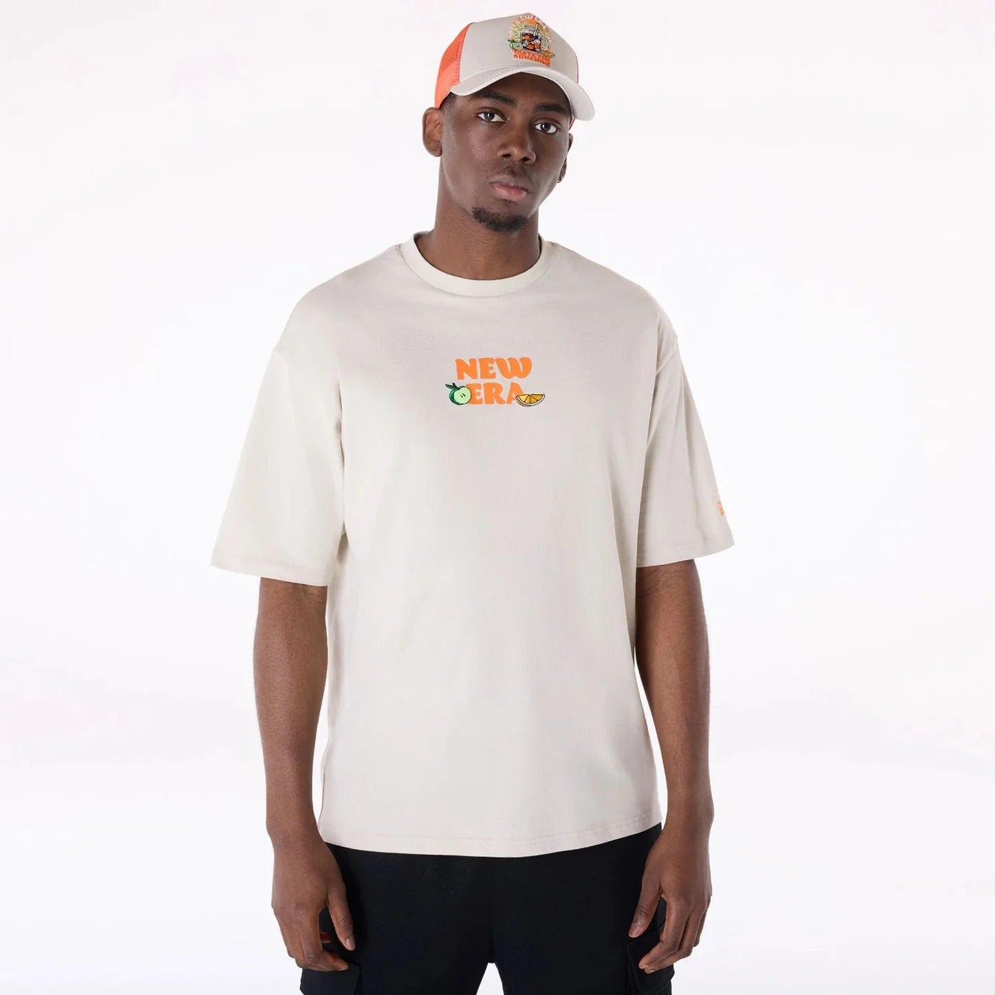 T-shirt Oversize New Era Drink Graphic Crème - Duckstore_narbonne