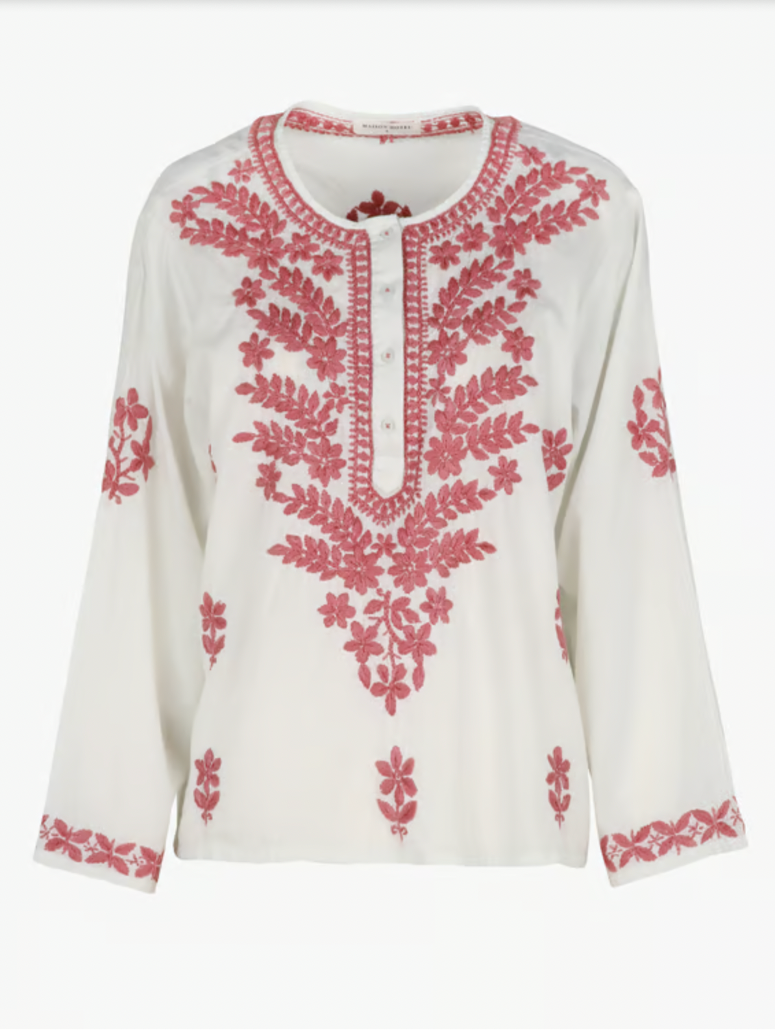 Blouse ample brodée en coton - Bleu – SHYLA - Duckstore_narbonne