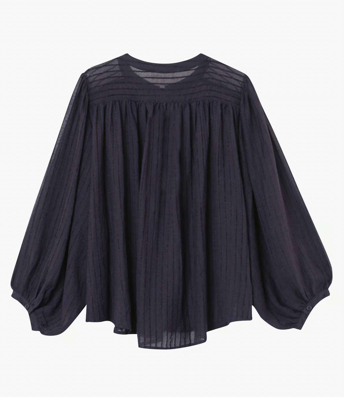 Blouse ample rayée à fronces - Bleu – POESIE - Duckstore_narbonne