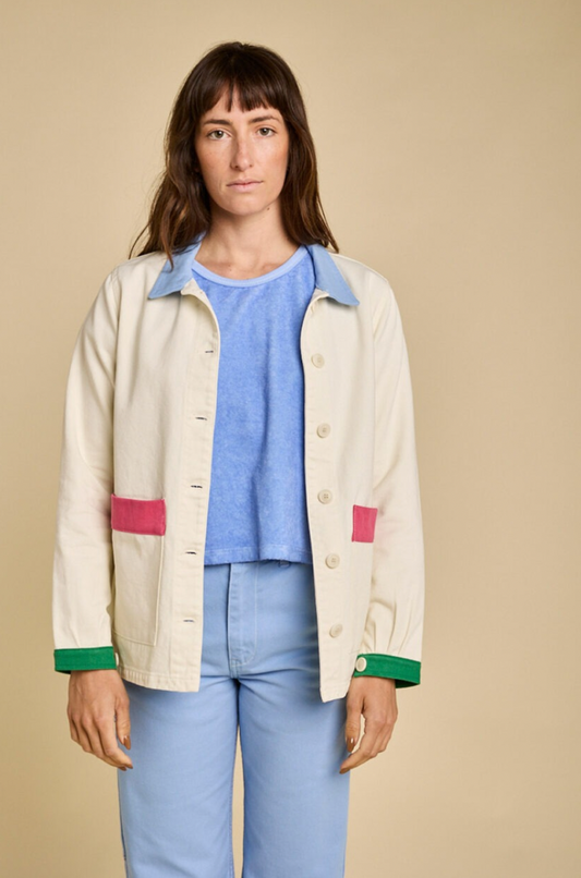Veste en coton bio | écru "revivre - vanille"