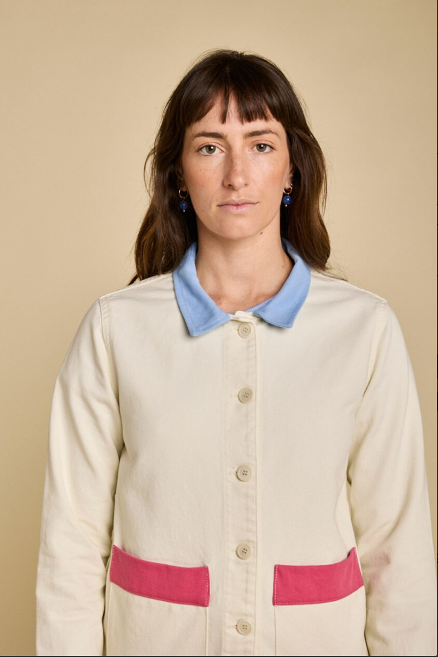 Veste en coton bio | écru "revivre - vanille" - Duckstore_narbonne
