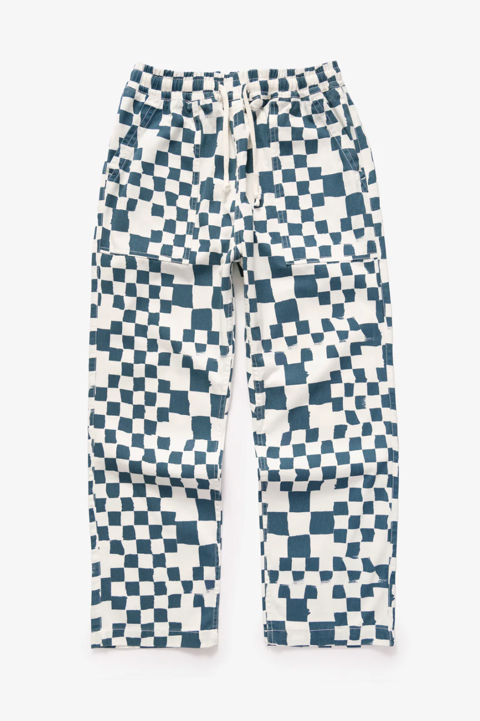 Pantalon imprimé - Carreaux bleu sarcelle