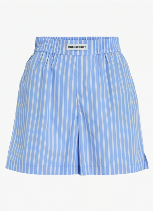 Short oversize en coton mélangé - Bleu