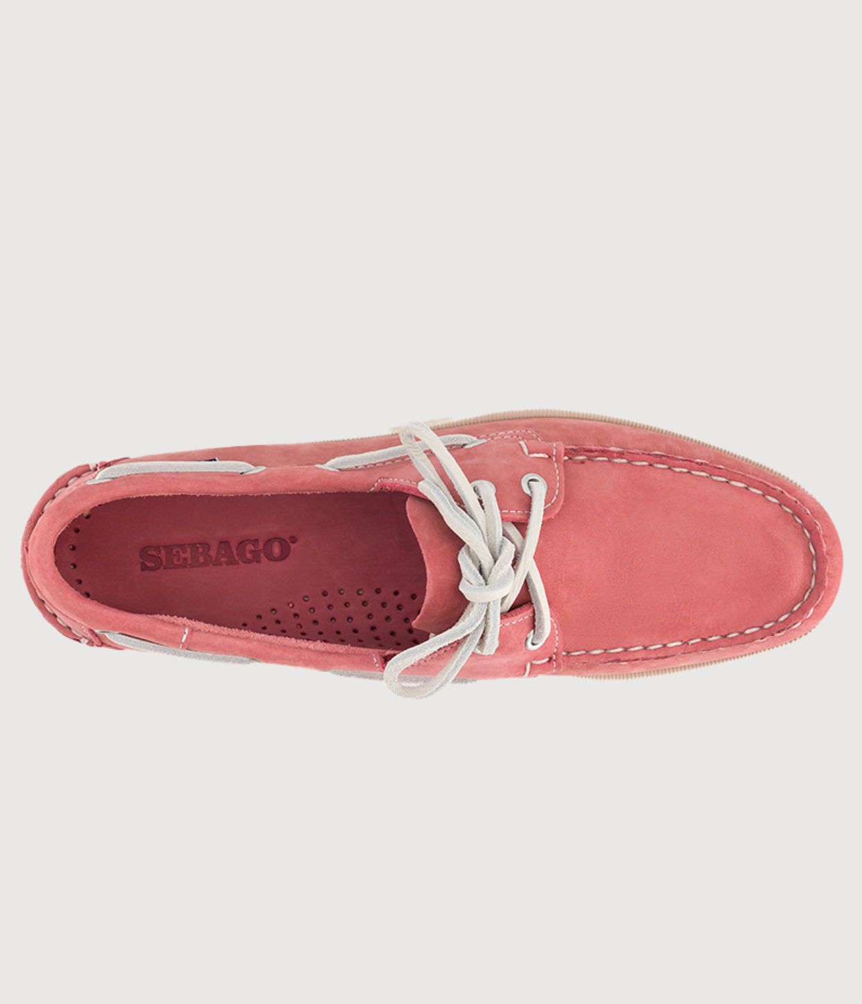 CHAUSSURES DOCKSIDES NUBUCK ROSE BLANC- SEBAGO