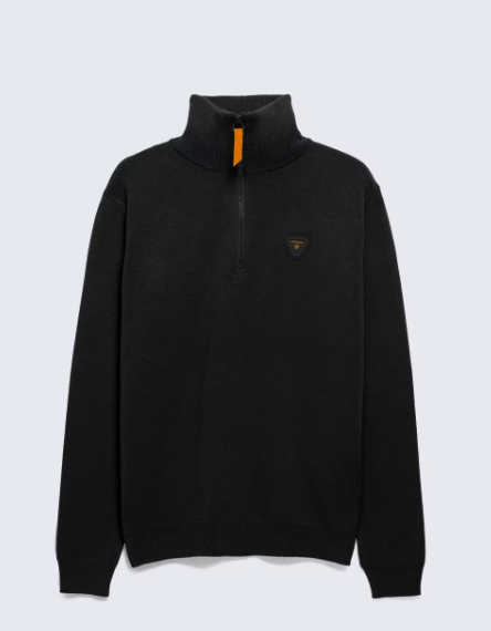 Pull mixte camionneur col zippé Lewis Patch - GERTRUDE
