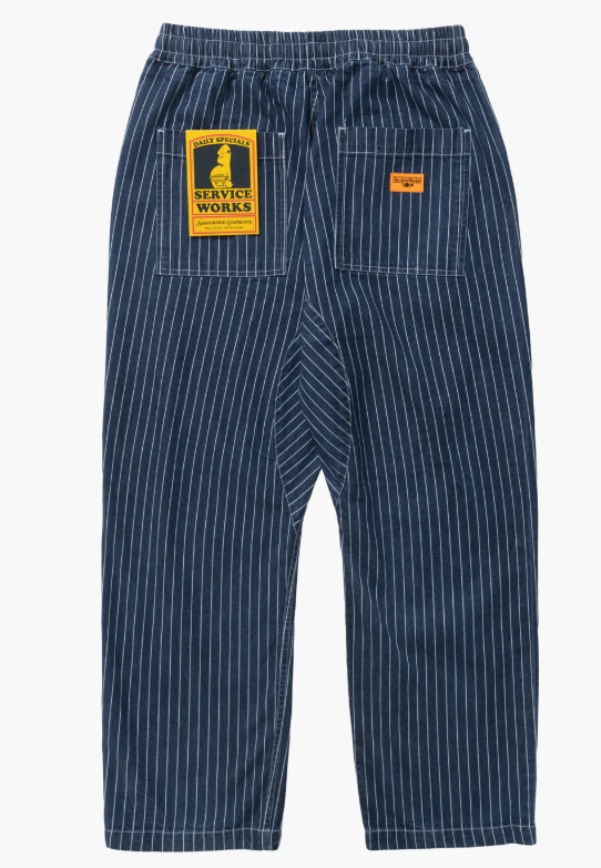 Pinstripe Denim Chef Pants - Indigo - services work - Duckstore_narbonne
