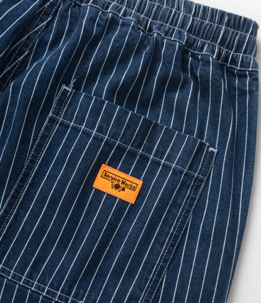 Pinstripe Denim Chef Pants - Indigo - services work