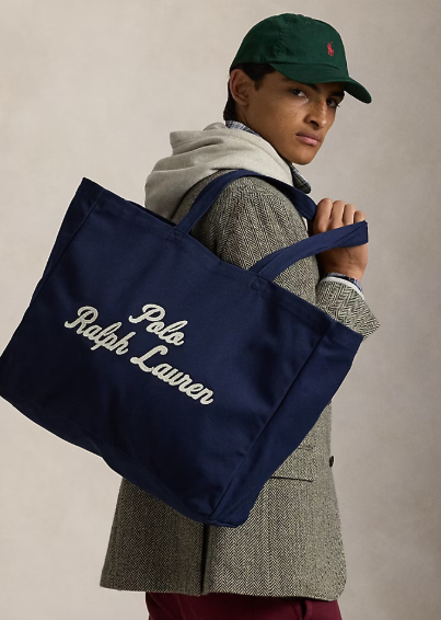 Cabas brodé en toile -  Polo Ralph Lauren