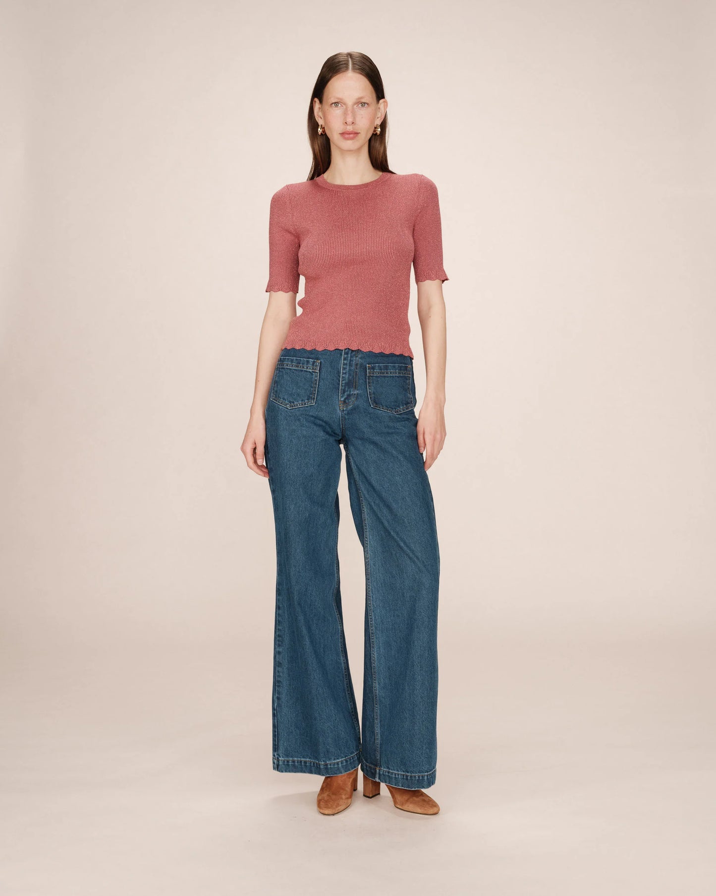 Pull manche courte GRACE & MILA - Terracotta