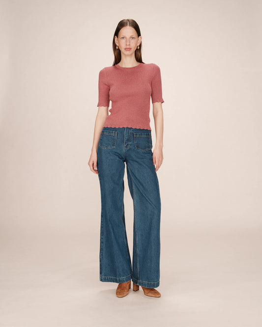 Pull manche courte GRACE & MILA - Terracotta