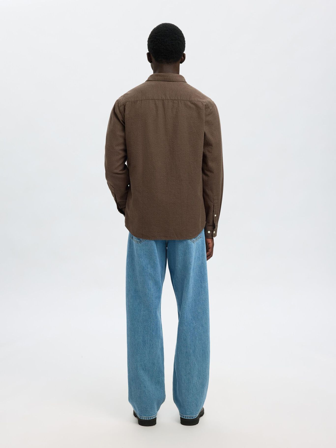 SLHREGNOAH BRUSHED TWIST SHIRT LS NOOS - SELECTED