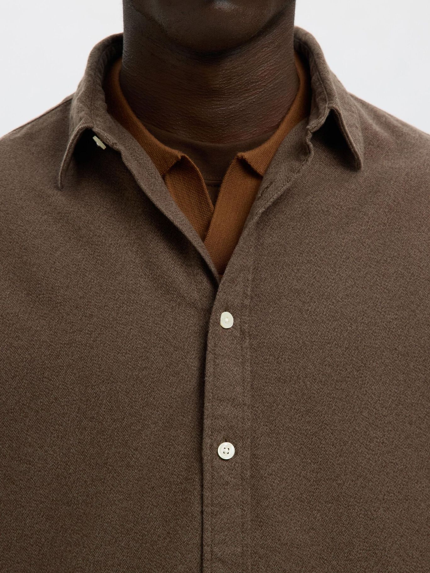 SLHREGNOAH BRUSHED TWIST SHIRT LS NOOS - SELECTED